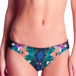 $84 Nanette Lepore Bikini Bottom Medium 8 10 Habanera Crochet Inserts Swim NWT